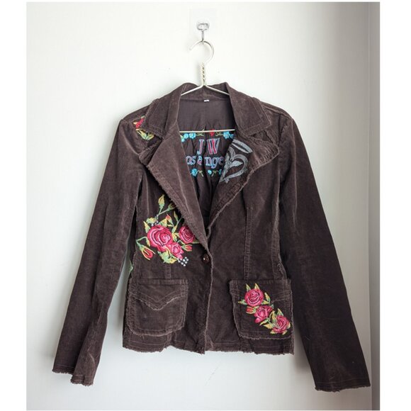 Johnny Was Jackets & Blazers - Vintage Johnny Was Micro Corduroy Y2K Embroidered Blazer Jacket